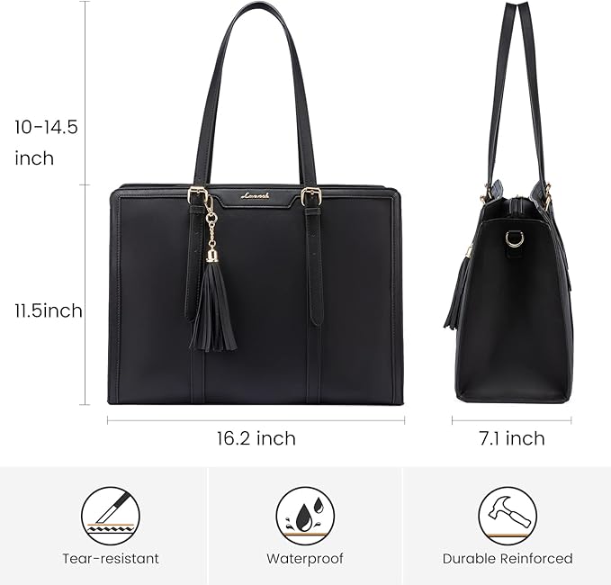 LOVEVOOK Laptop Bag for Women 15.6 inch Lightweight PU Laptop Tote Bag