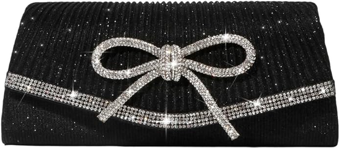 Bow Evening Bag Sparkly Clutch Purses for Women