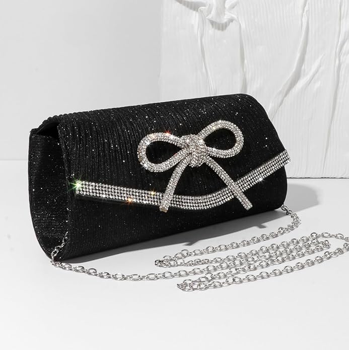Bow Evening Bag Sparkly Clutch Purses for Women
