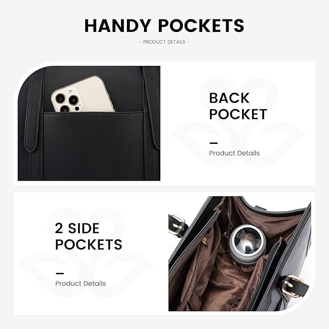 LOVEVOOK Laptop Bag for Women 15.6 inch Lightweight PU Laptop Tote Bag