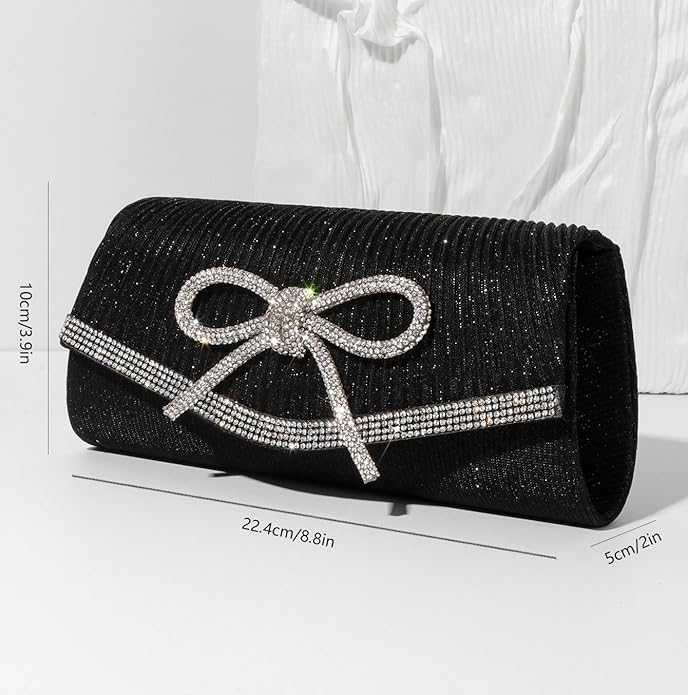 Bow Evening Bag Sparkly Clutch Purses for Women