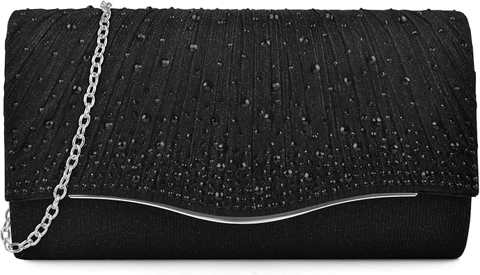 TINDTOP Clutch Purses for Women, Formal Evening Bags Suede Shoulder Envelope Party Handbags